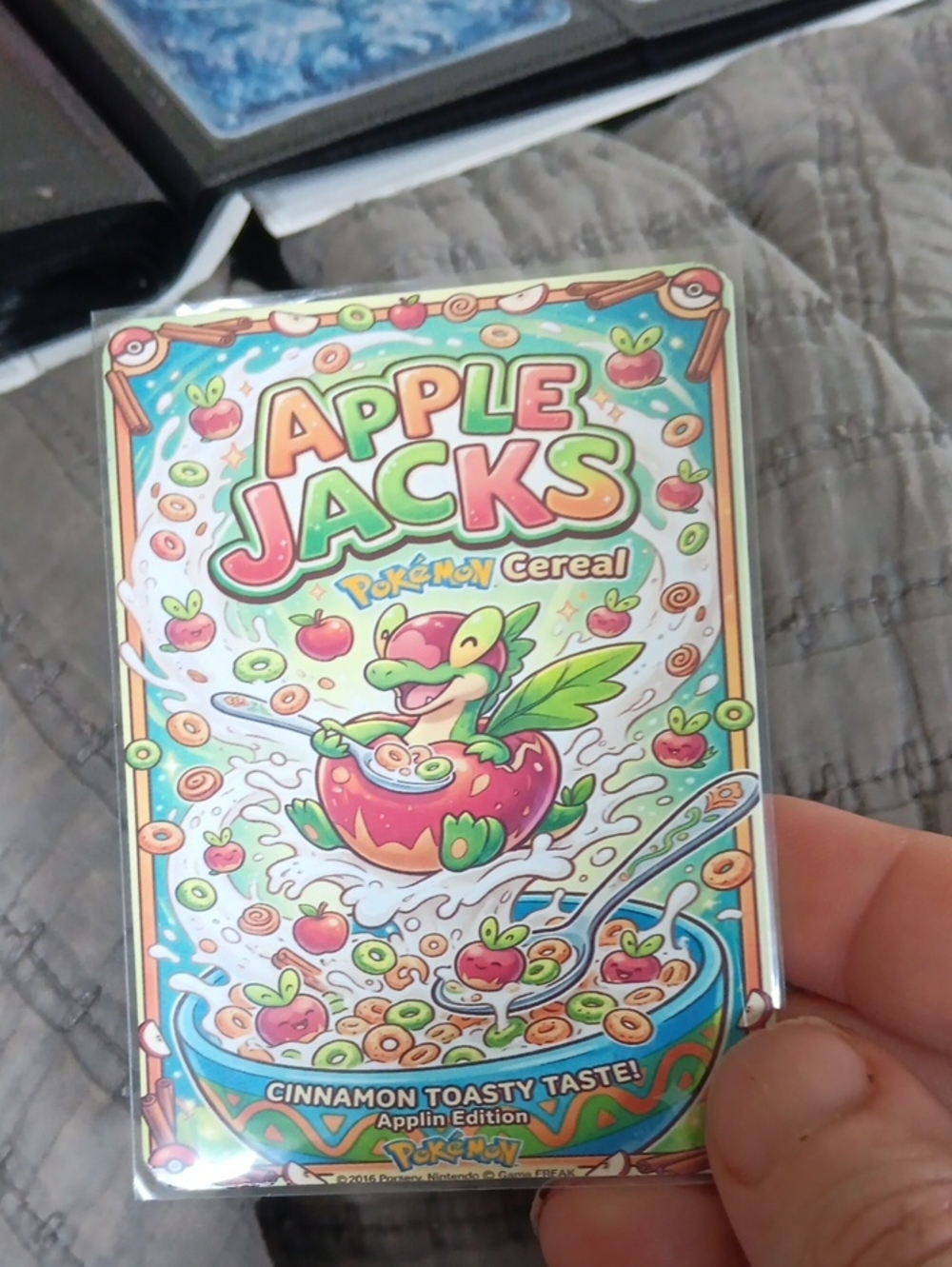 Pokemon Apple Jacks Cereal Card - Green, Red, Blue Artwork